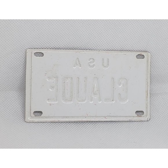 U.S.A Claude Personalized White Red Collectible Mini License Bicycle Bike Plate - Picture 4 of 4